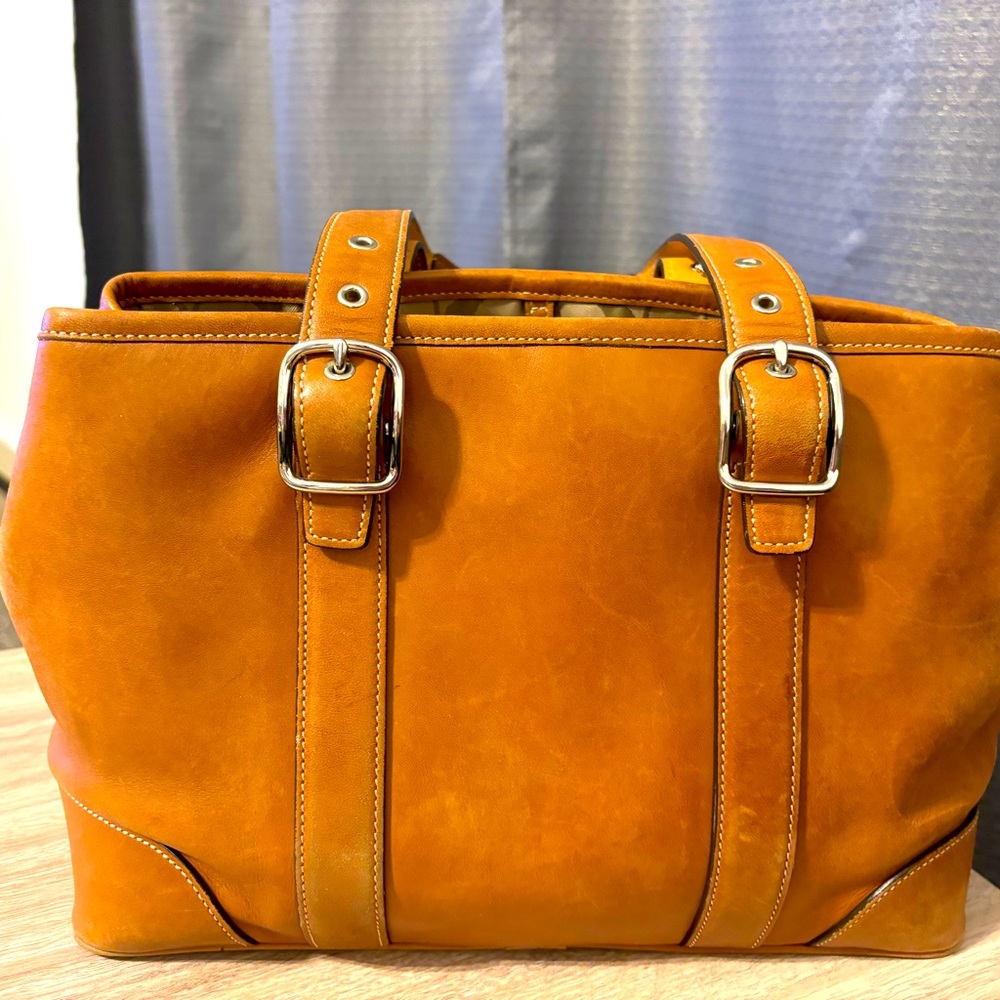 Vintage Tan Leather Coach Bag/Purse